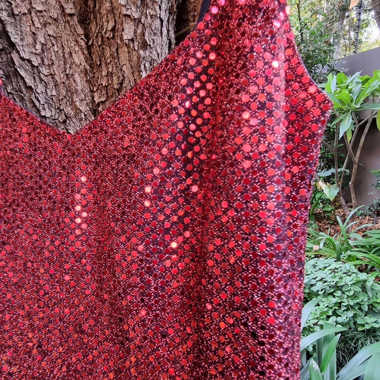 Handsewn Red Sequin Dress