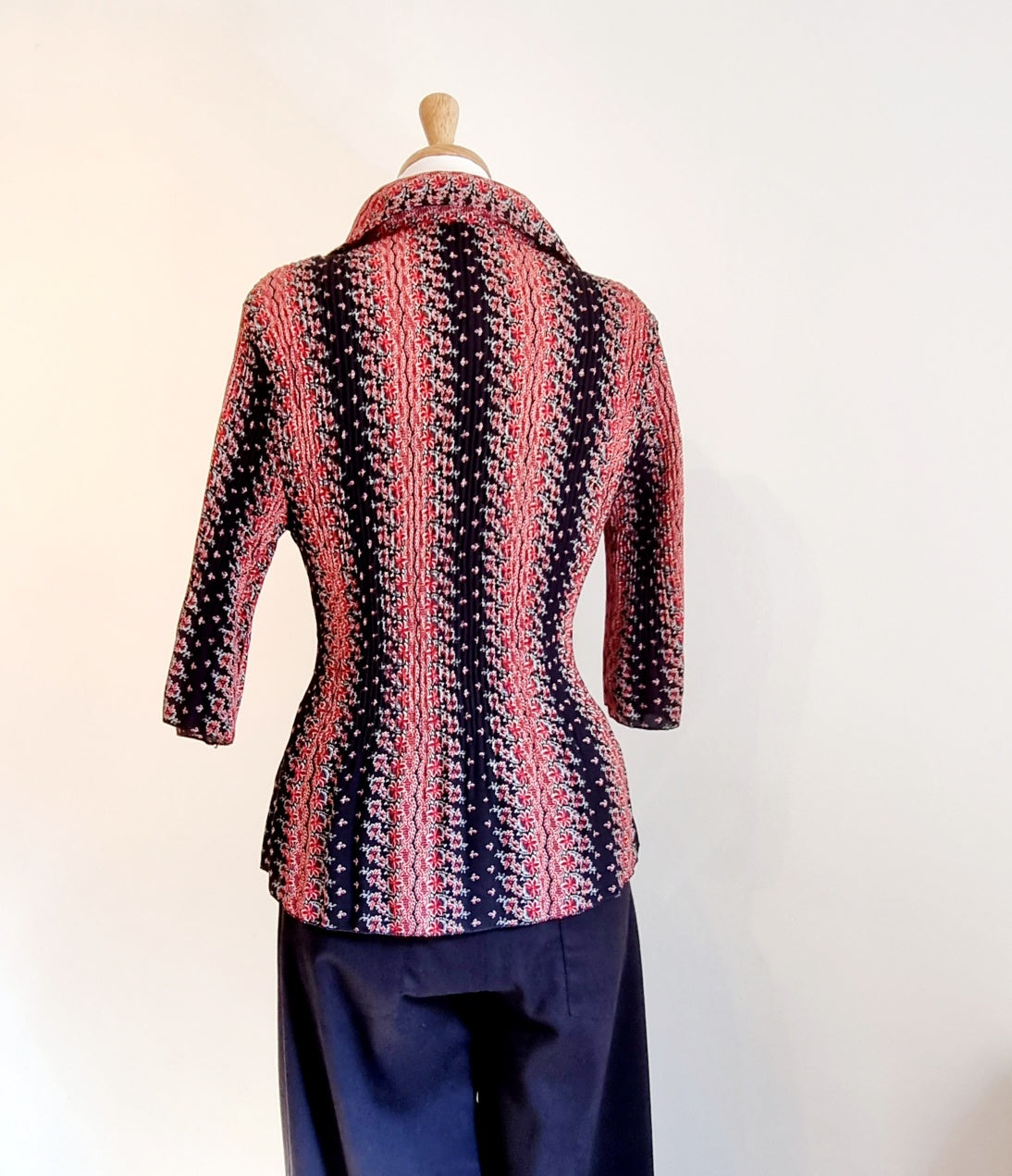 Made in SA - Black & red pleated short sleeve shirt