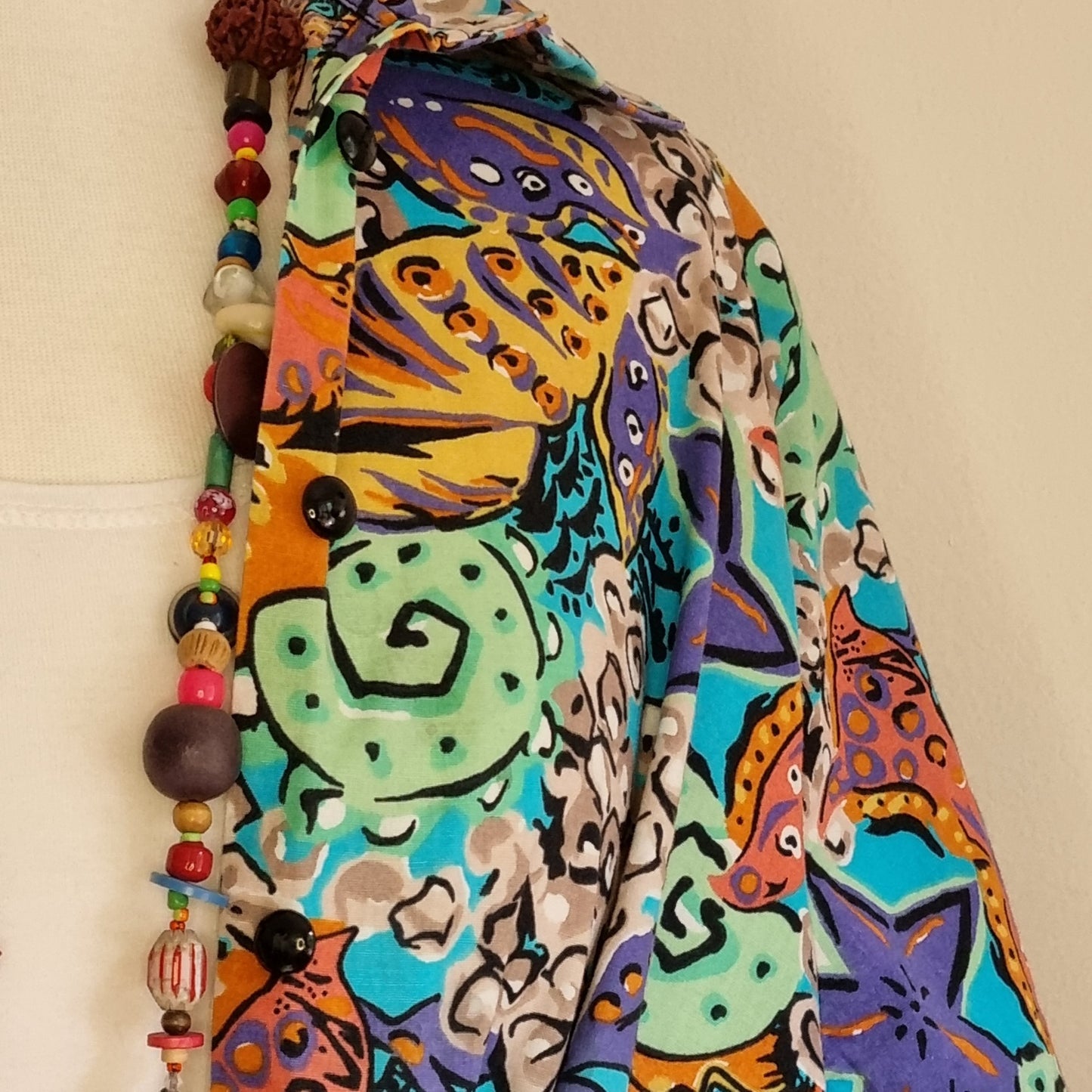 Made in SA - Fresh & funky turquoise and yellow short sleeve shirt