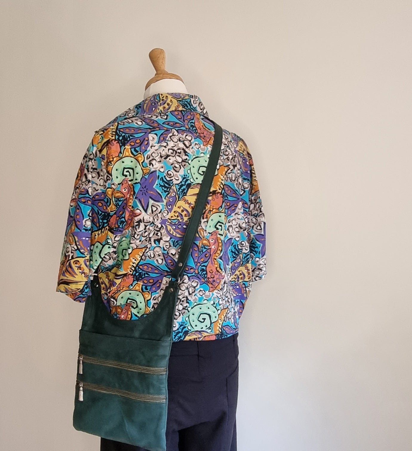 Made in SA - Fresh & funky turquoise and yellow short sleeve shirt