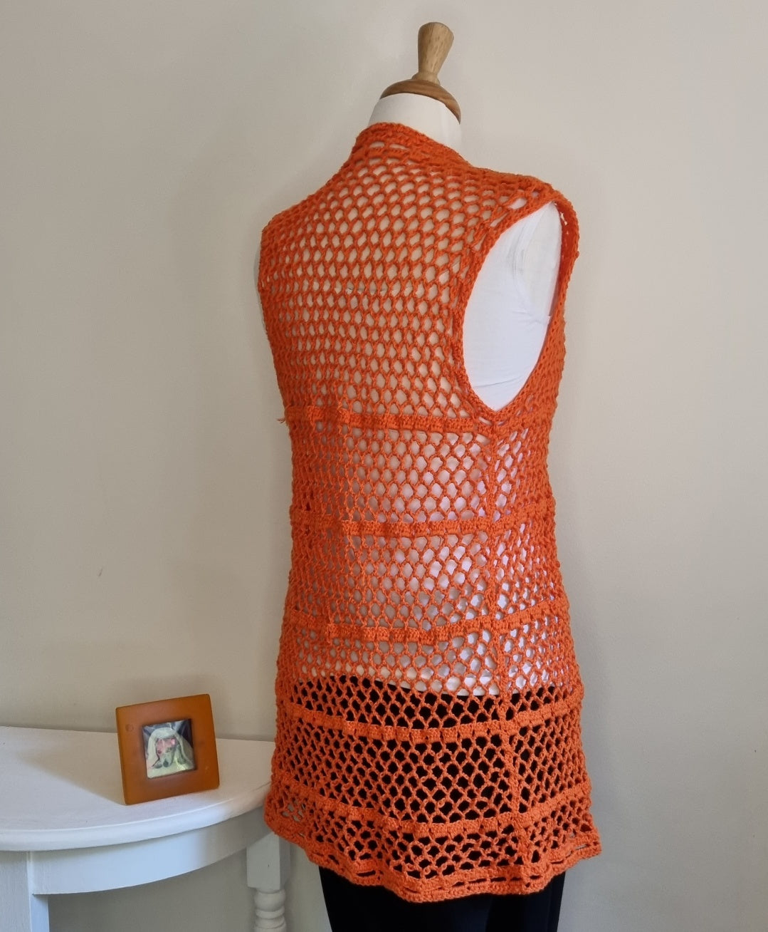 Orange Crochet Vest