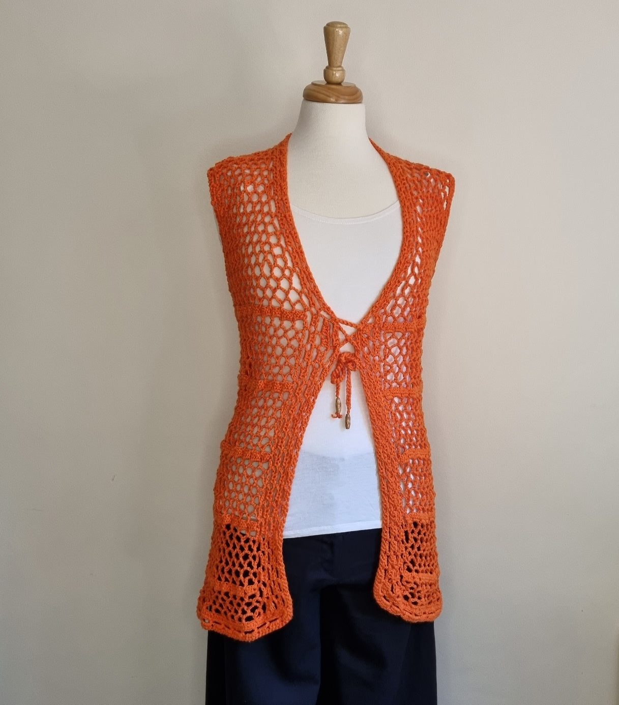 Orange Crochet Vest