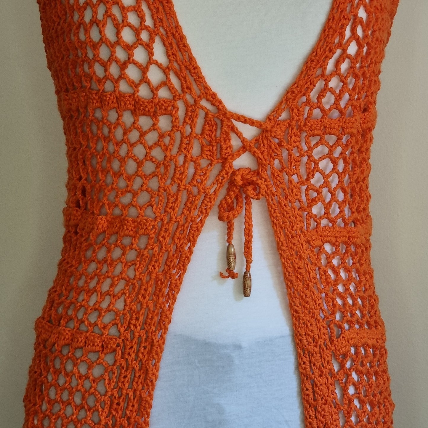 Orange Crochet Vest