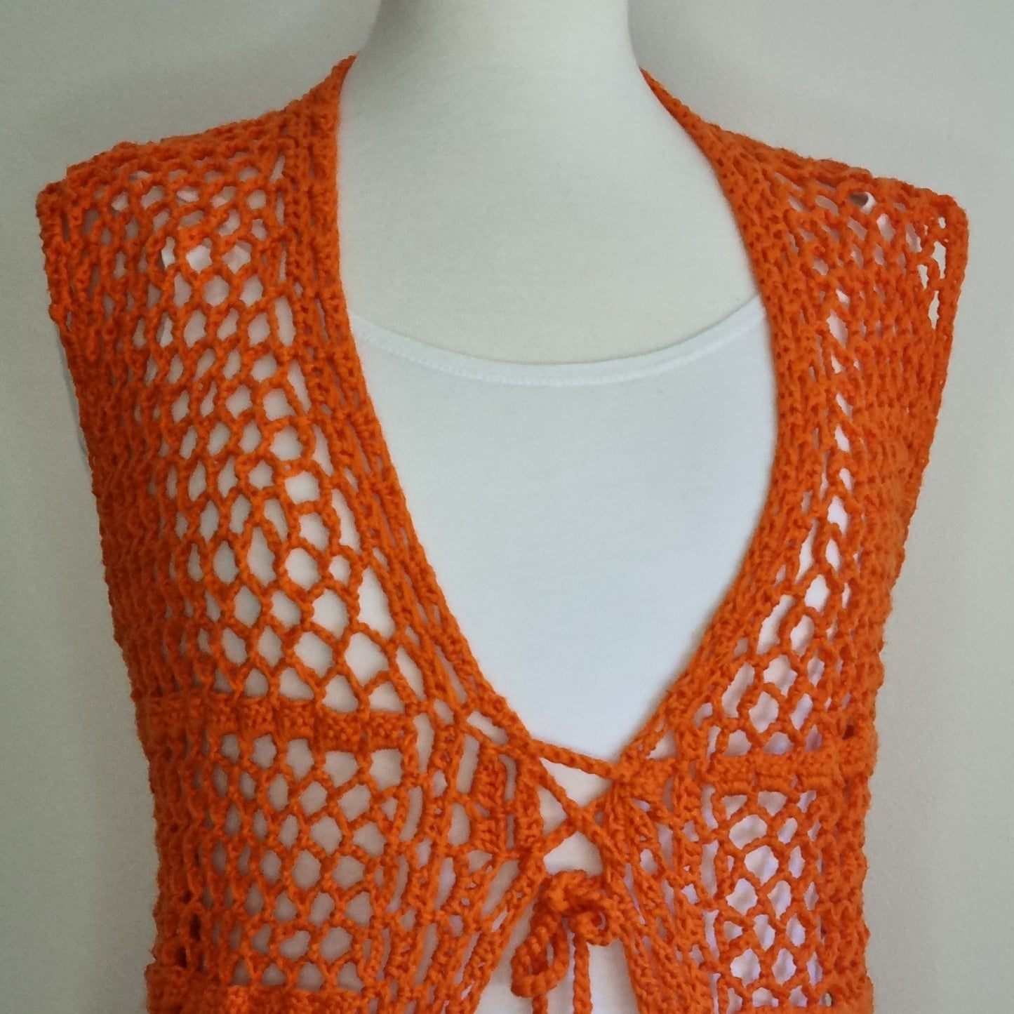 Orange Crochet Vest