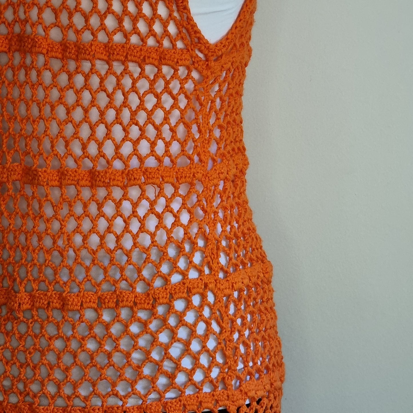 Orange Crochet Vest