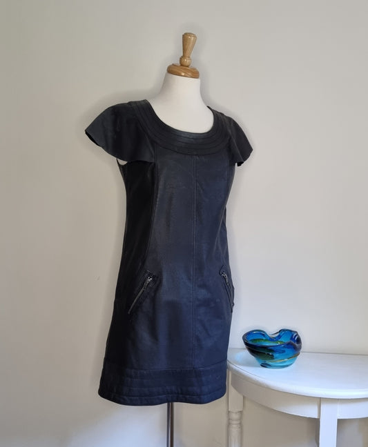 Naf Naf - Black Leather zip pocket dress