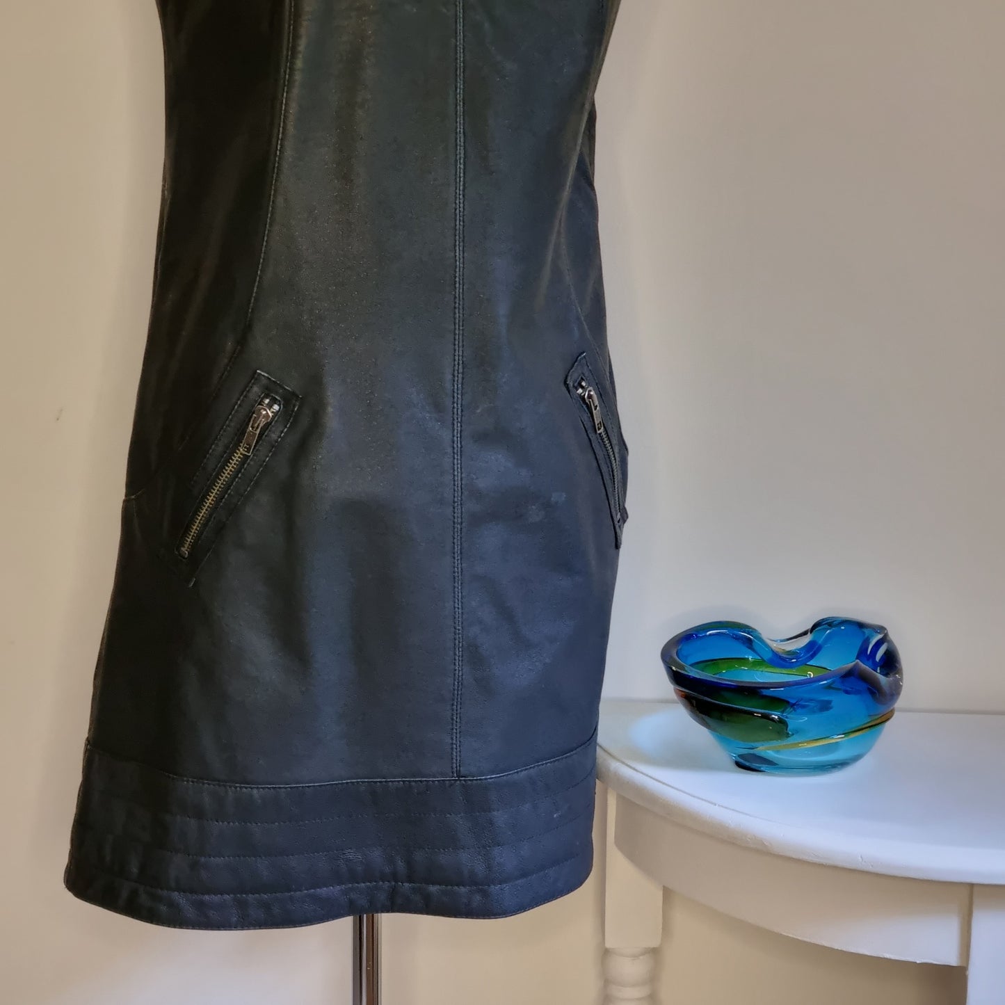 Naf Naf - Black Leather zip pocket dress