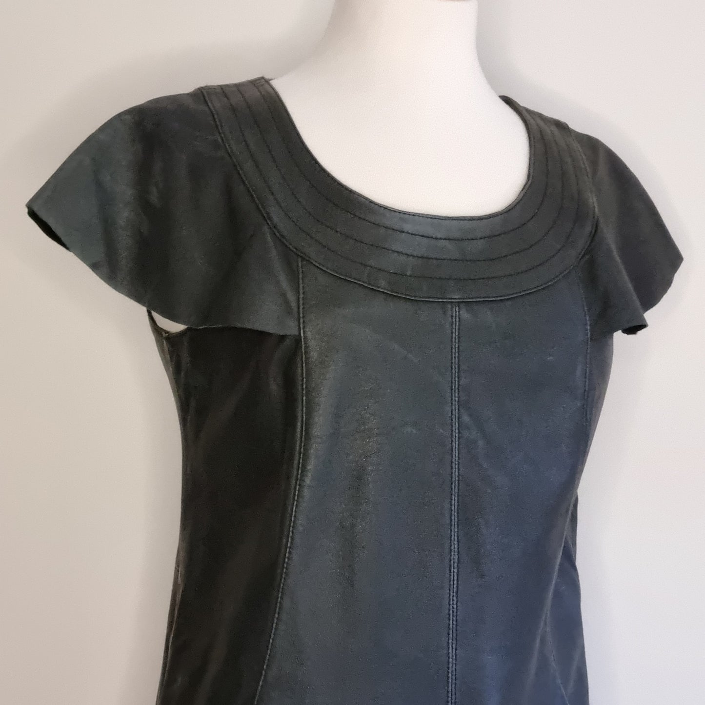 Naf Naf - Black Leather zip pocket dress