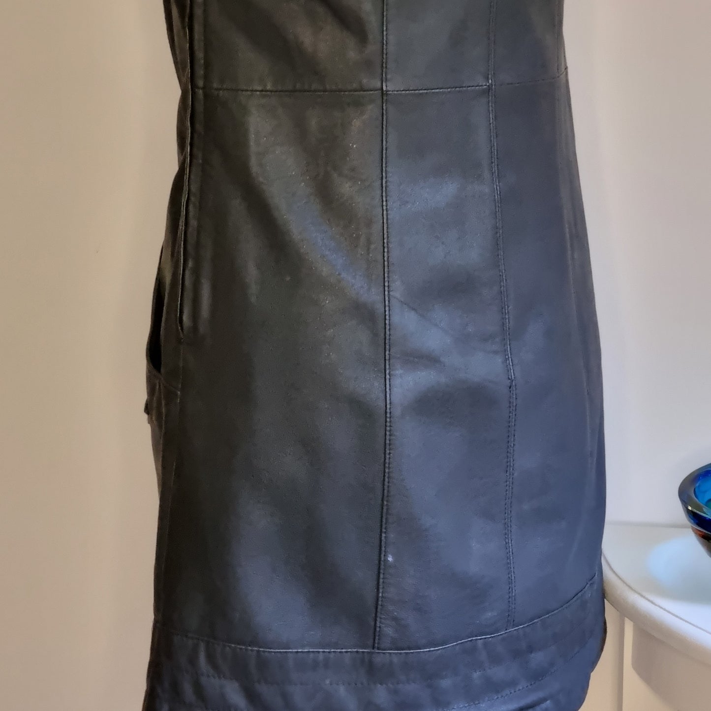 Naf Naf - Black Leather zip pocket dress