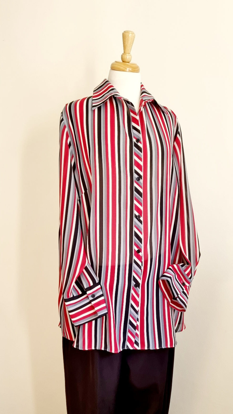 Donna Claire - Red, Black & White Shirt