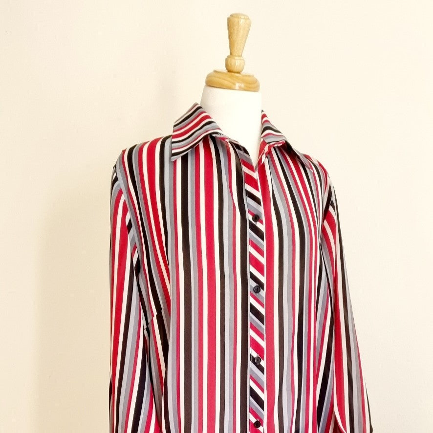 Donna Claire - Red, Black & White Shirt