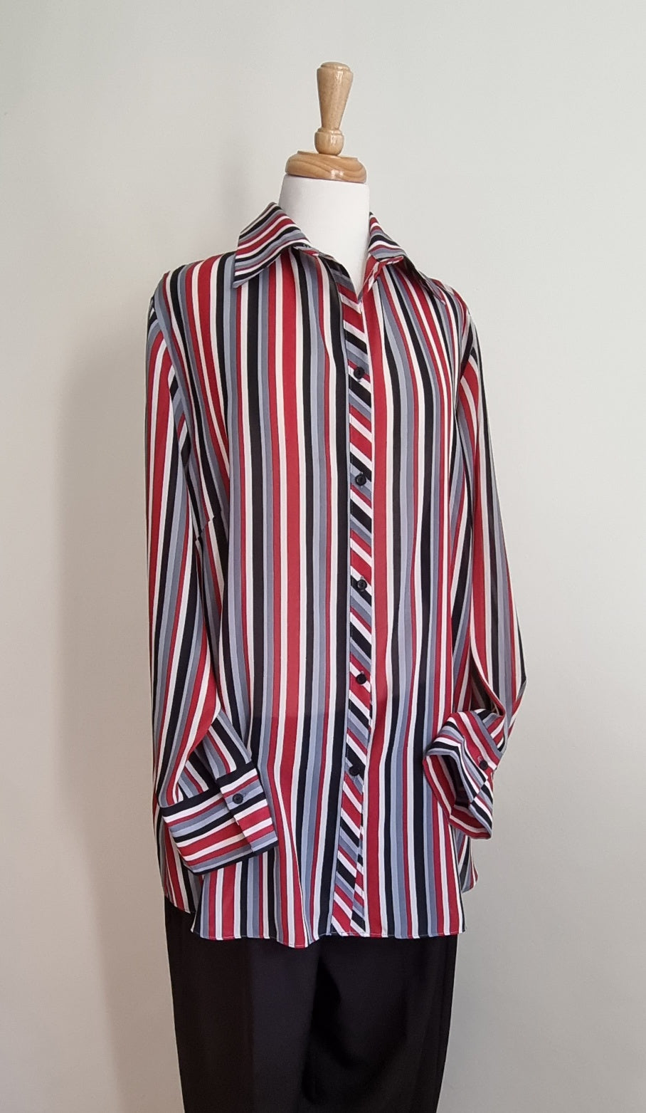 Donna Claire - Red, Black & White Shirt