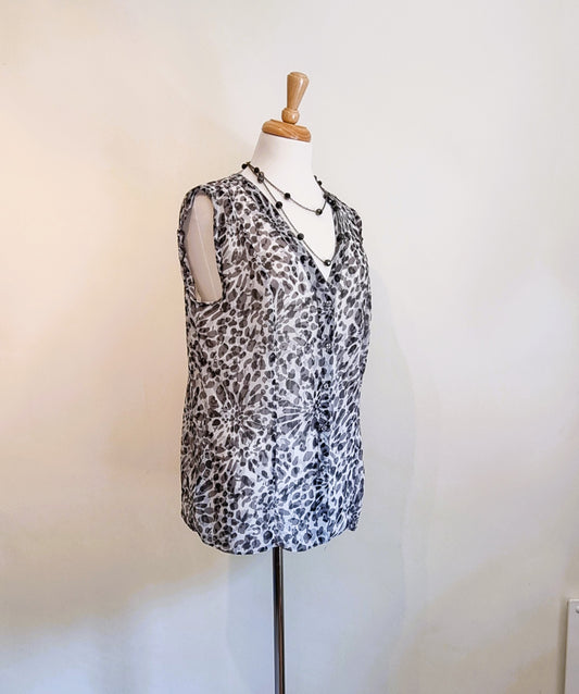 Woolworths Woman - Black animal print buttoned blouse