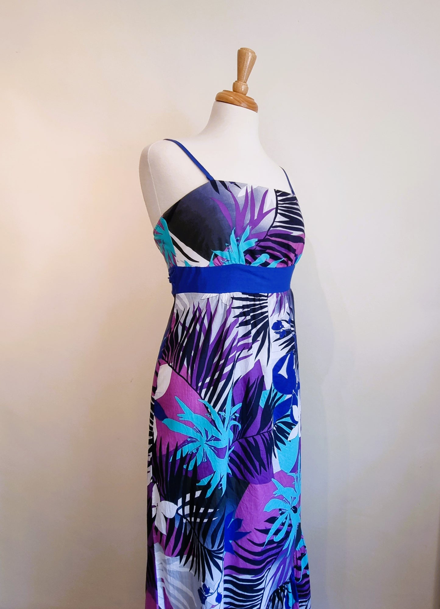 Insync - Cotton lined purple flower print strap dress