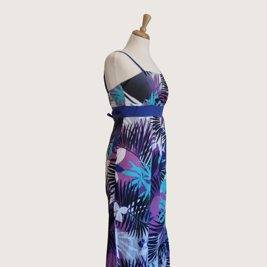 Insync - Cotton lined purple flower print strap dress
