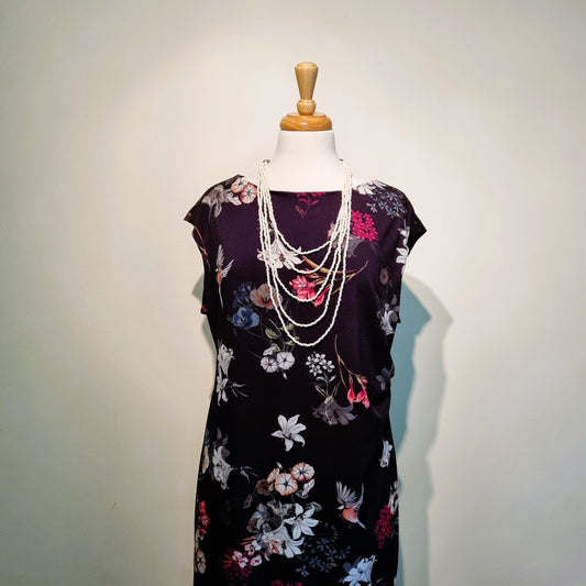 Wallis Petite - Black flower print dress