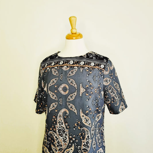 Cheroke Los Angeles - Blue & Pink paisley midi dress