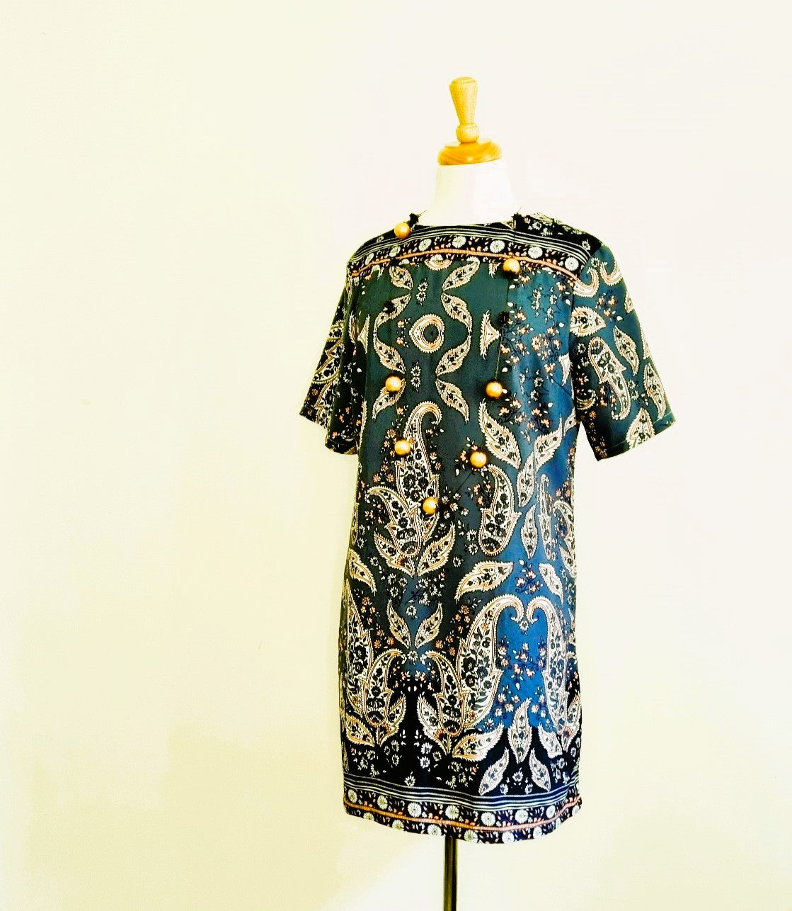 Cheroke Los Angeles - Blue & Pink paisley midi dress