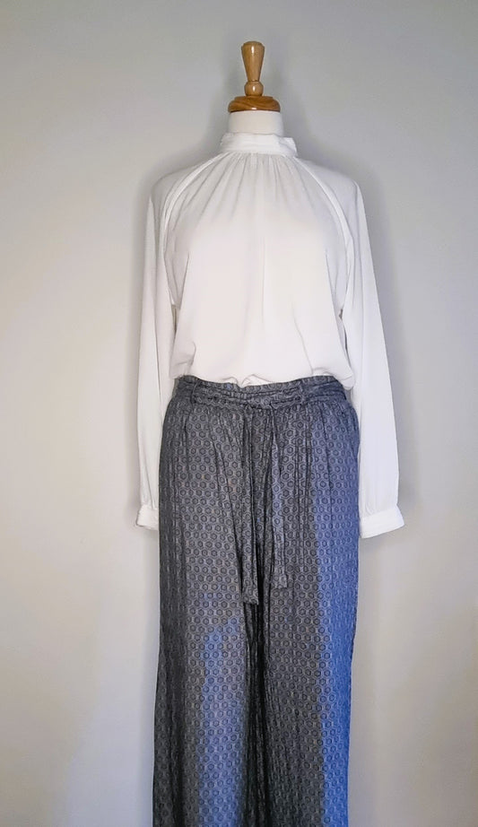 Real Clothes - Black & White wide leg pants