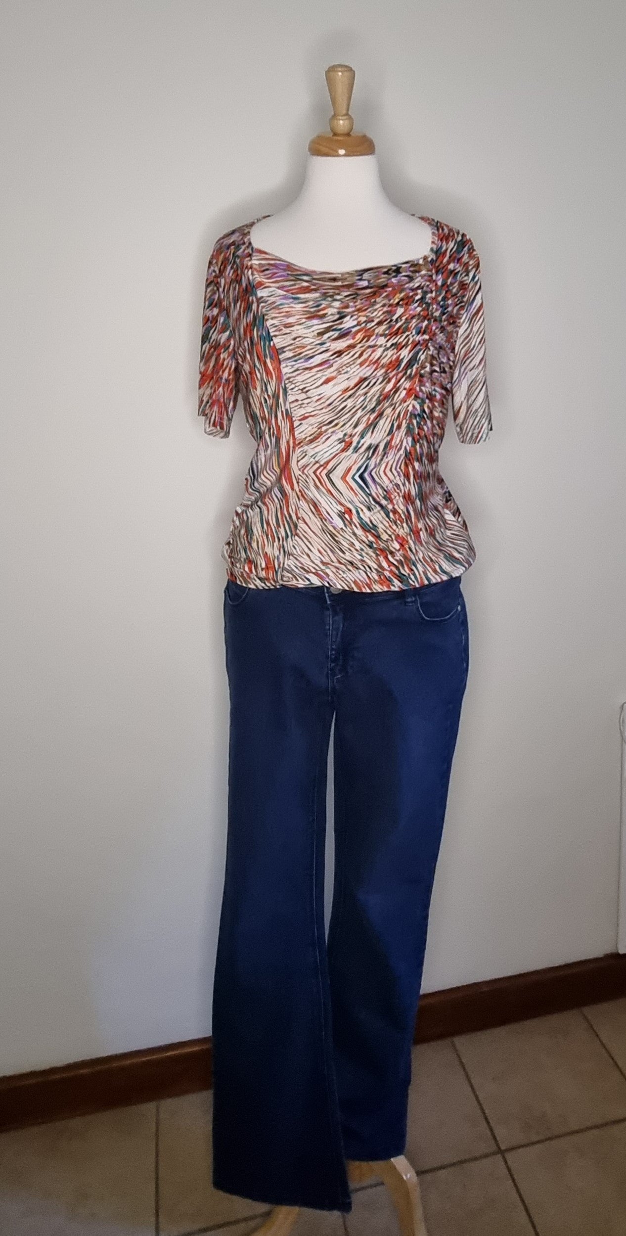 Kelso - Dark blue long bootleg stretch jeans