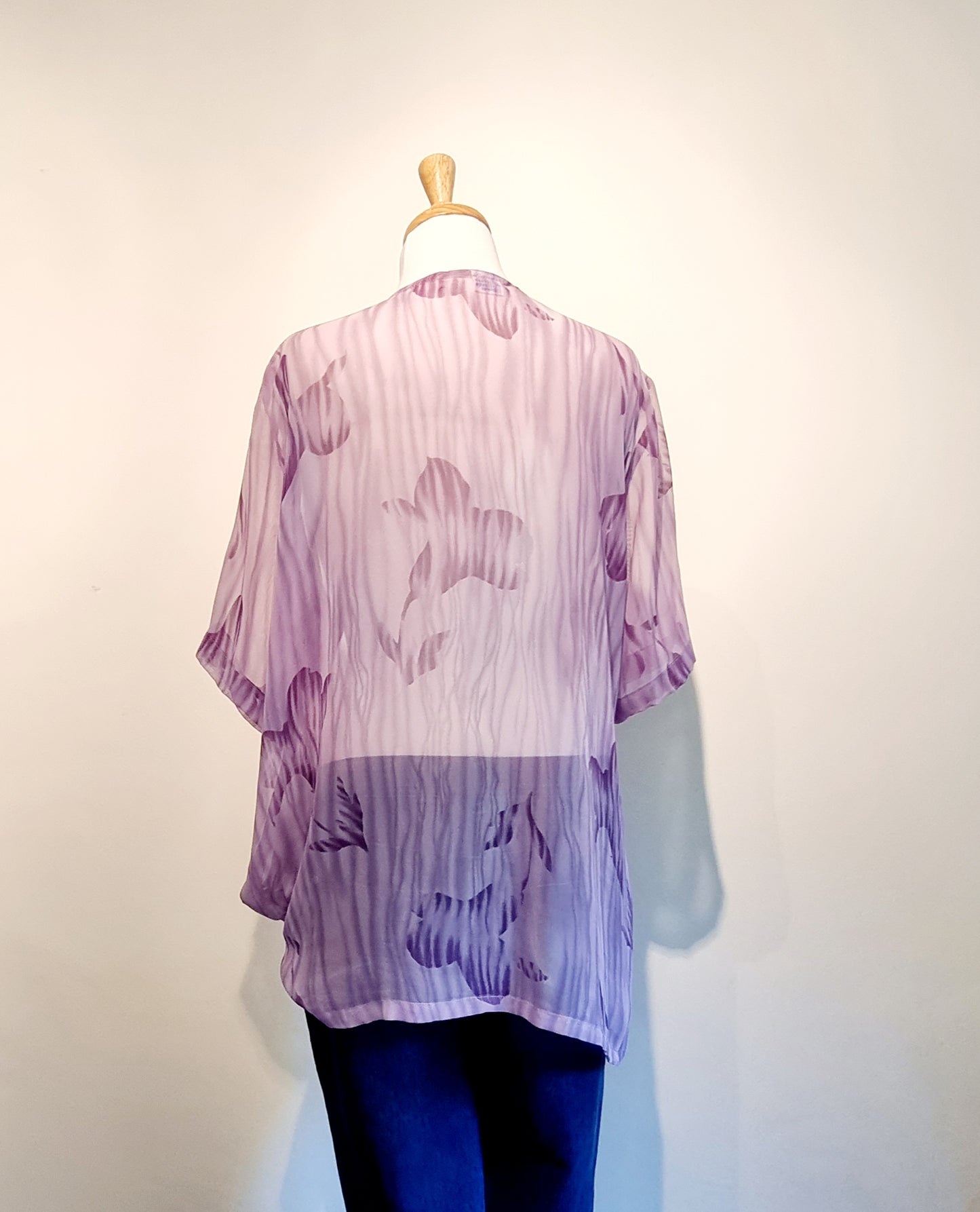 Pearl Tailors Dubai - Vintage - Lilac & purple sheer buttoned blouse