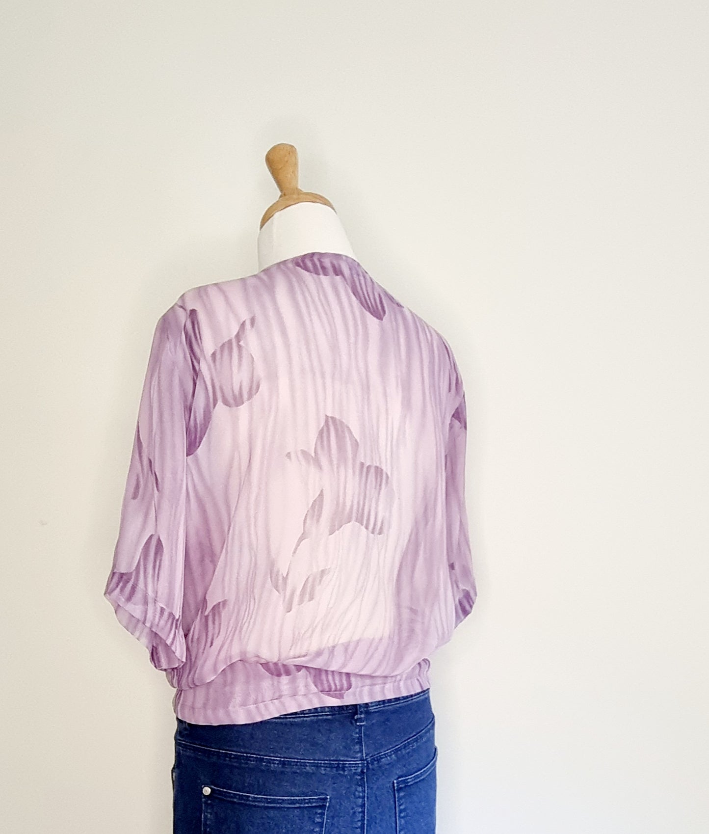 Pearl Tailors Dubai - Vintage - Lilac & purple sheer buttoned blouse
