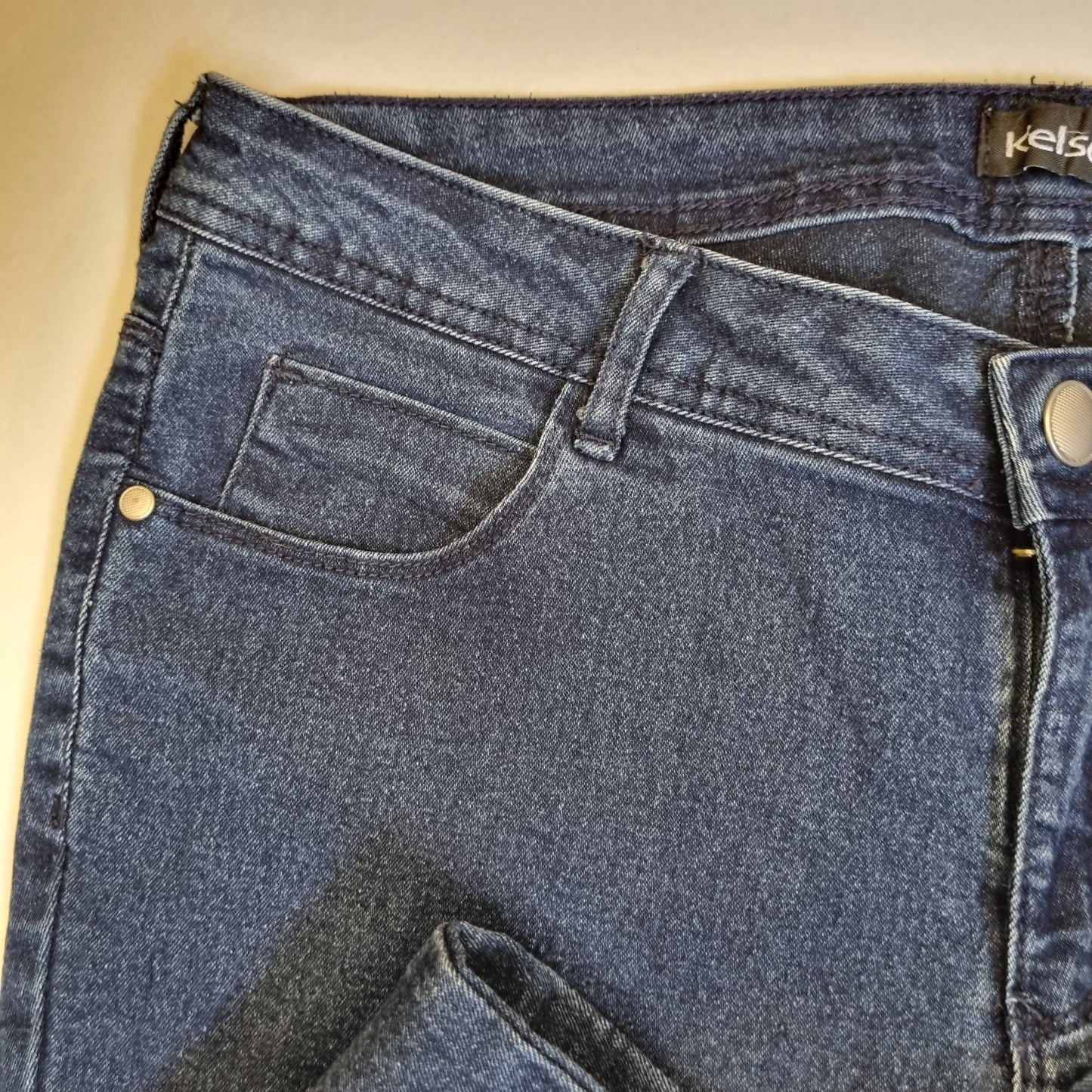 Kelso - Dark blue long bootleg stretch jeans