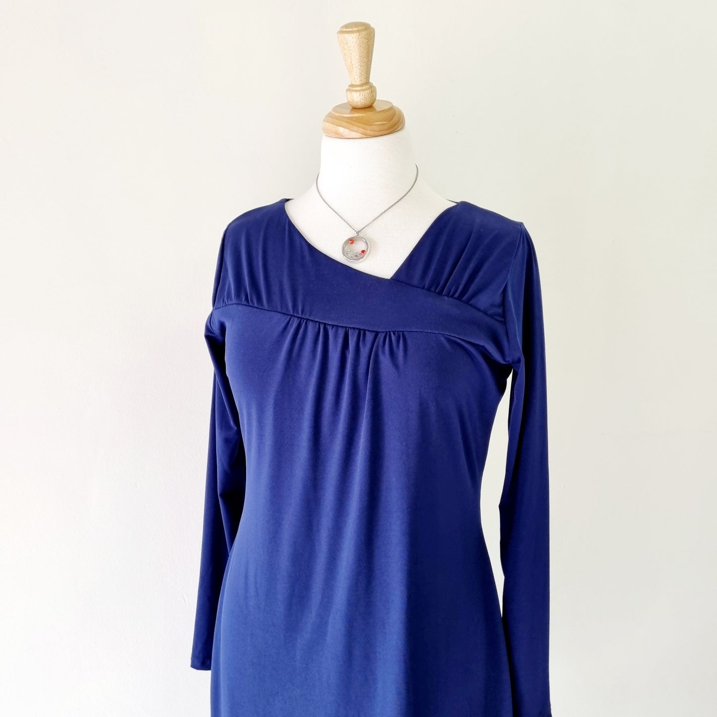 Edit - Blue long sleeve shift dress with detailed neckline. (Still with tag)