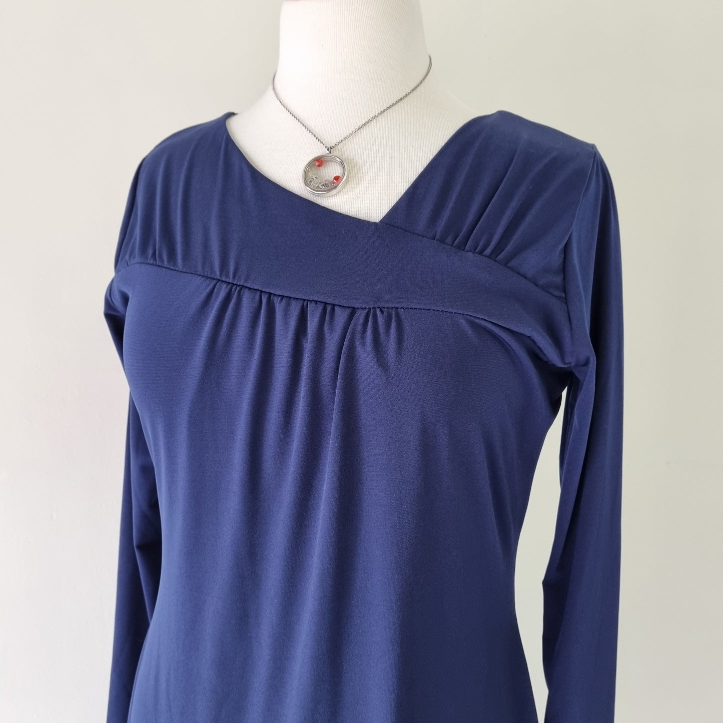 Edit - Blue long sleeve shift dress with detailed neckline. (Still with tag)