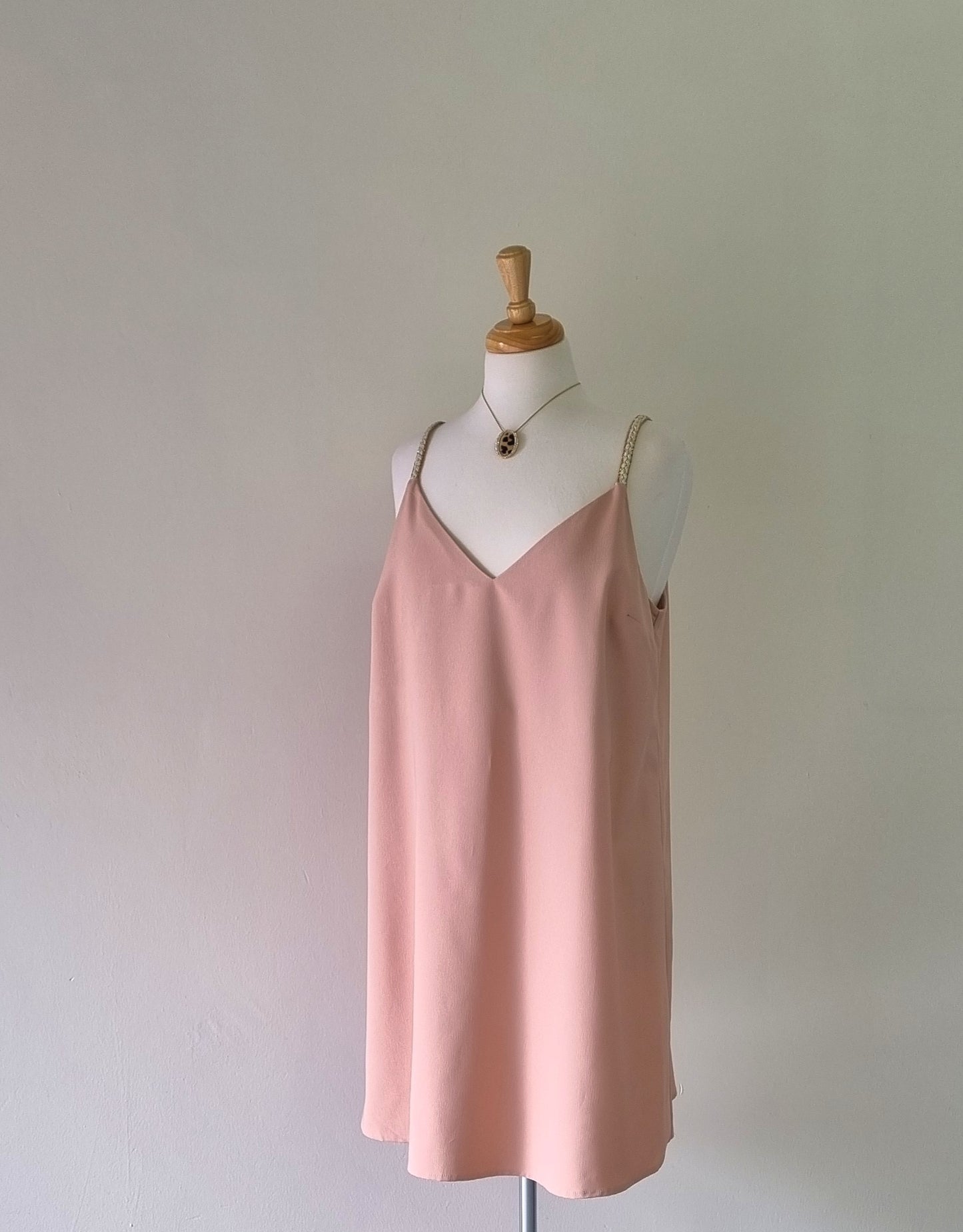 River Island - Fawn V neck lined corded shoulder strap cocktail dress