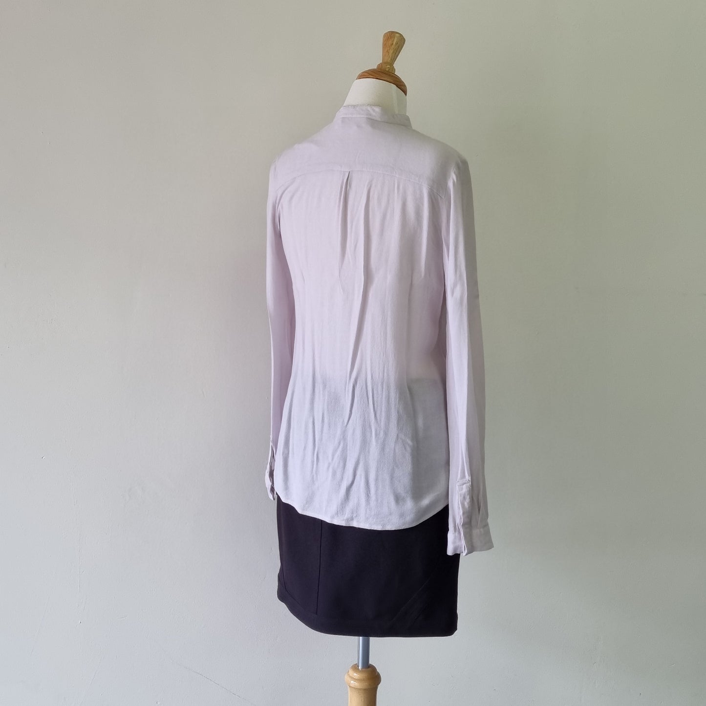 Yaya - Stone front zip long sleeve blouse