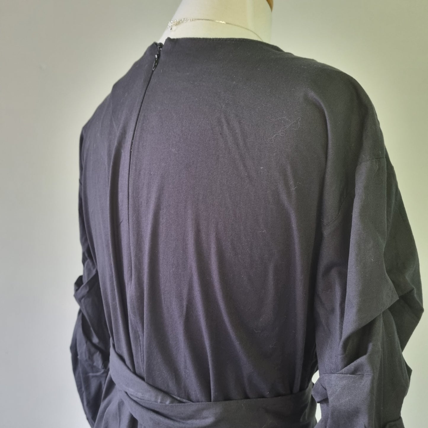 Style Republic - Unique black waisted long sleeve wrap dress