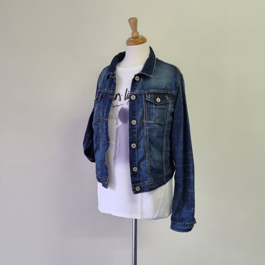 Re - Long Sleeve tapered cotton denim jacket