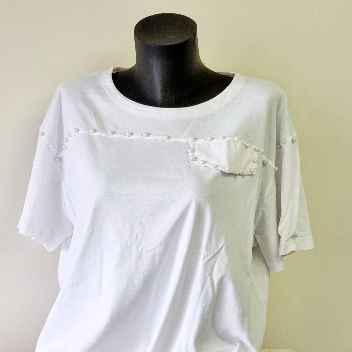 Zara - Pearl studded T-Shirt