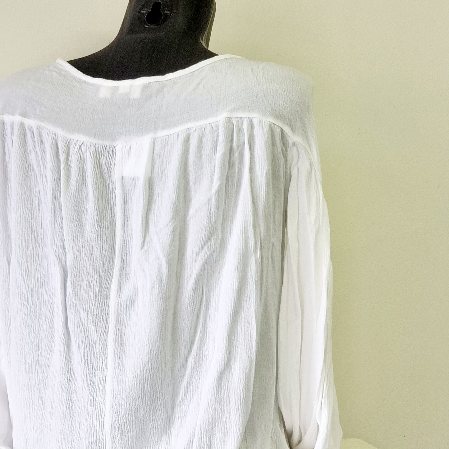 Ths Handpicked Selection - White front tie long sleeve blouse