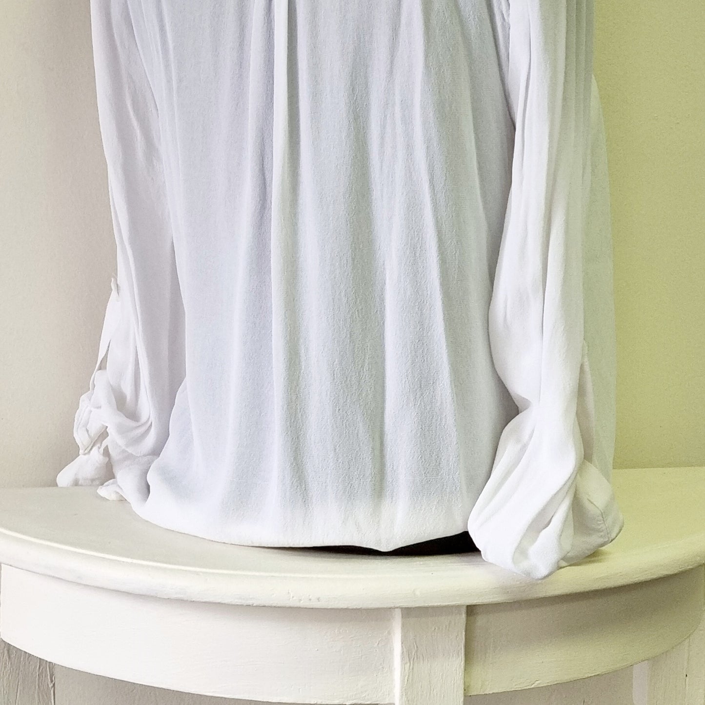 Zara Woman - White long sleeve cross over blouson blouse