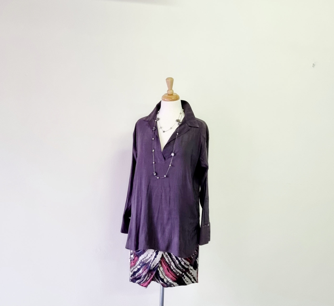 H&M Conscious - Charcoal long sleeve hi-lo dress shirt