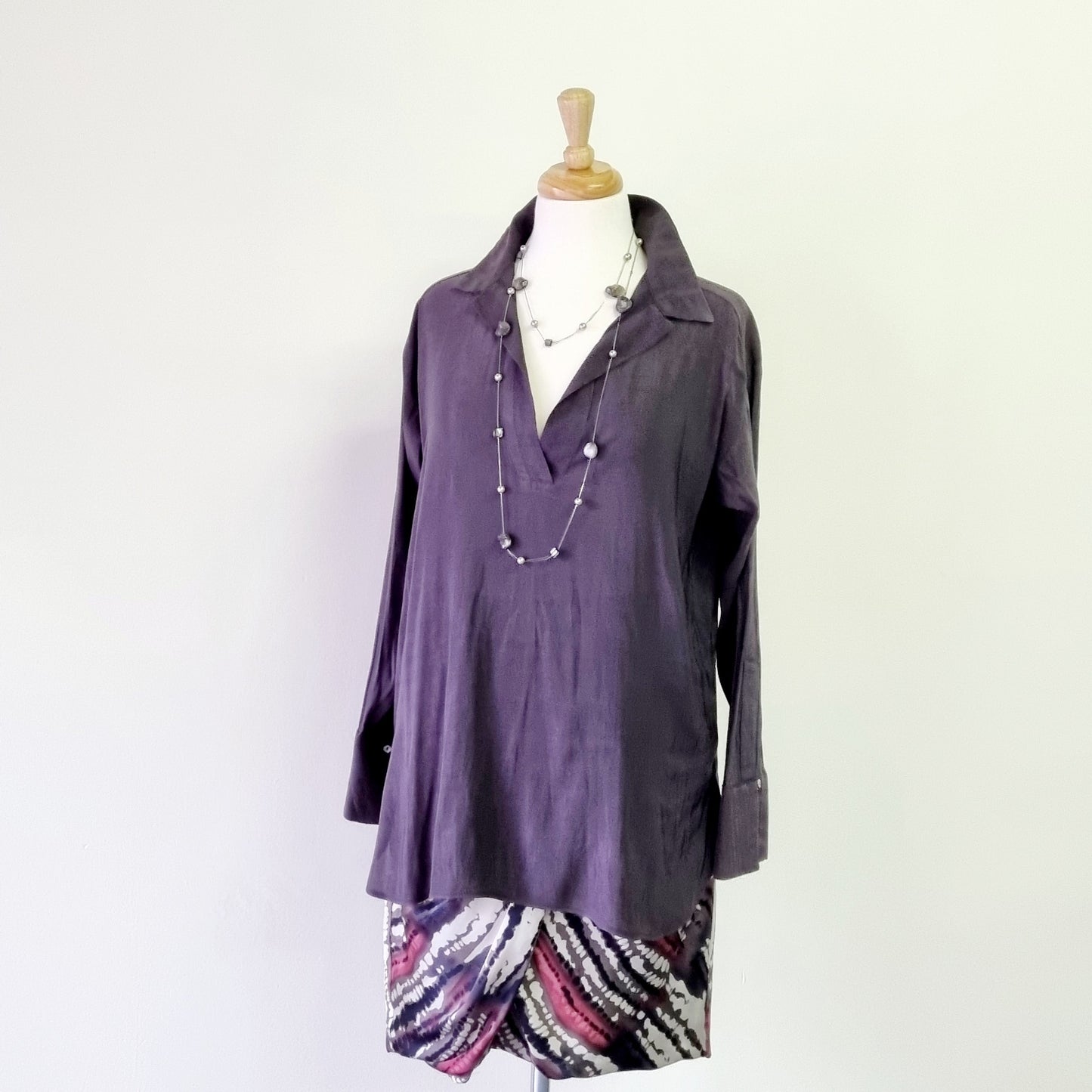 H&M Conscious - Charcoal long sleeve hi-lo dress shirt