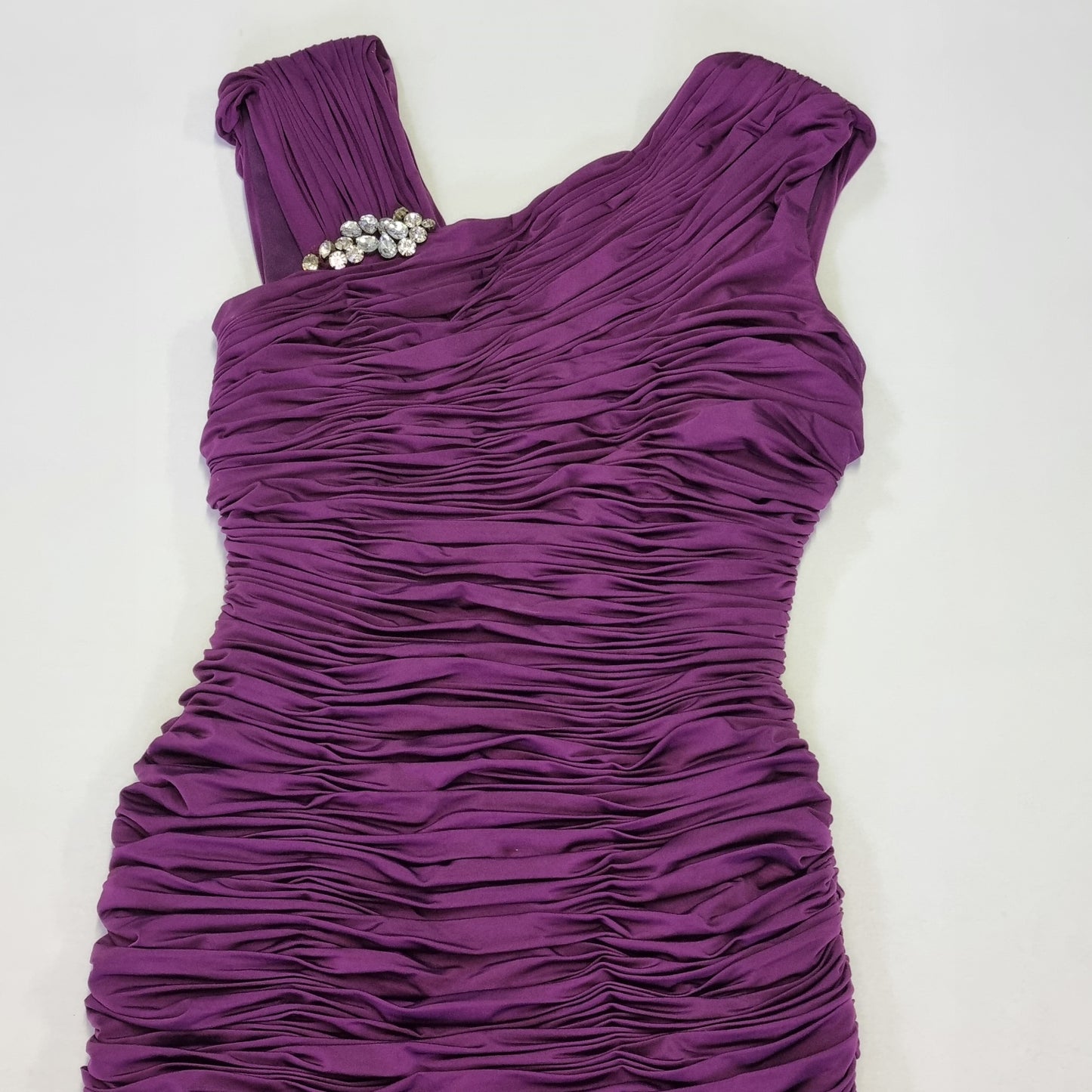 Bicici - Formal ruched purple midi dress
