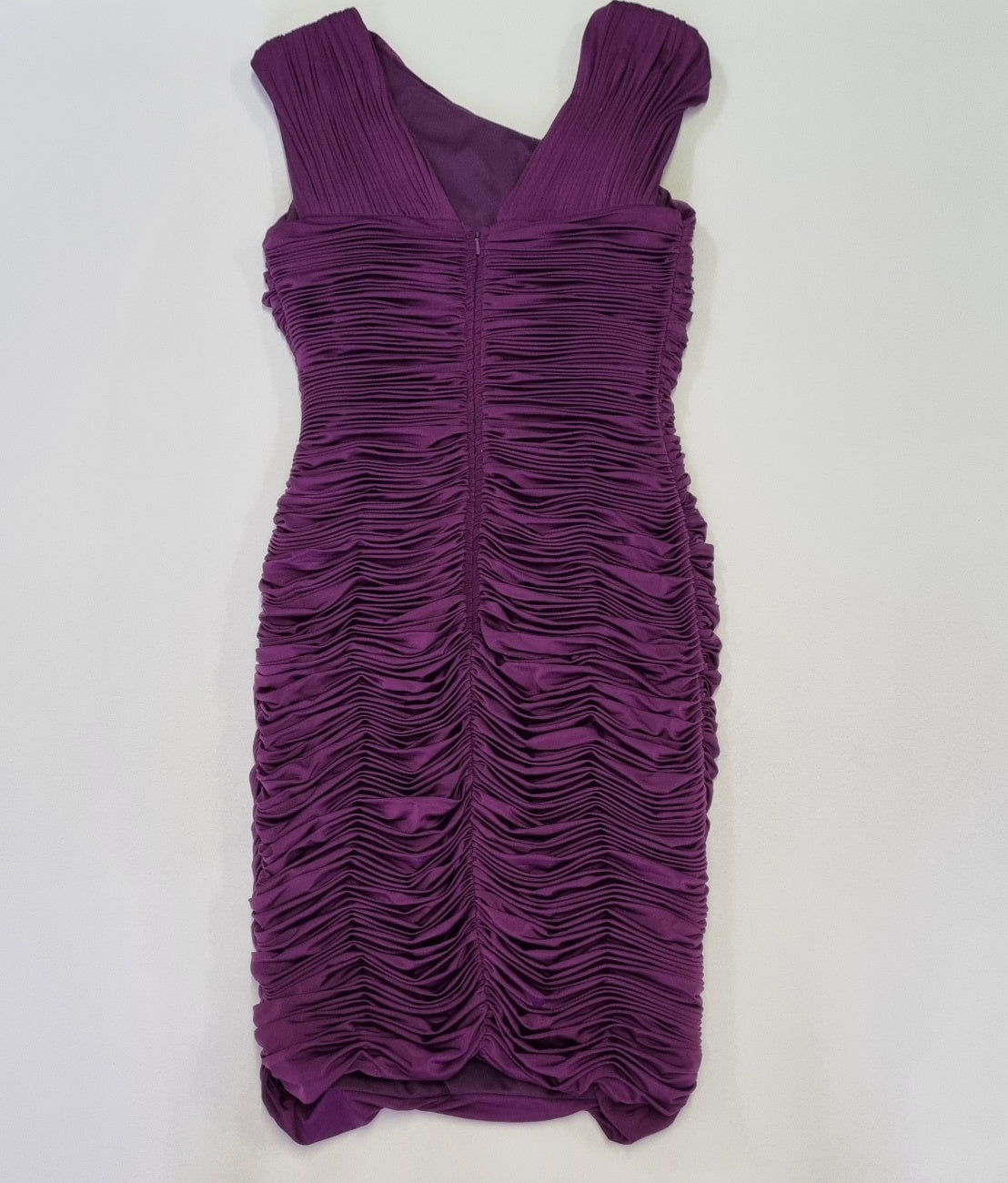Bicici - Formal ruched purple midi dress