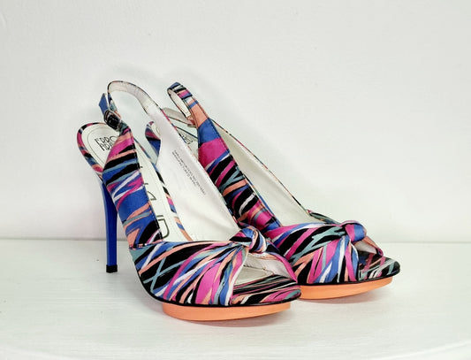 Errol Frendz Dusud - Multi colored sling back stiletto heels