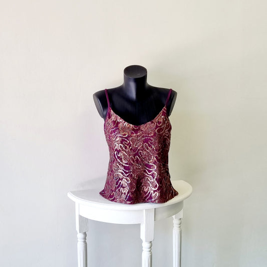 Miladys Essential Collection - Purple sequenced strap top