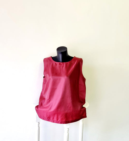 Hand Sewn - Maroon sleeveless top
