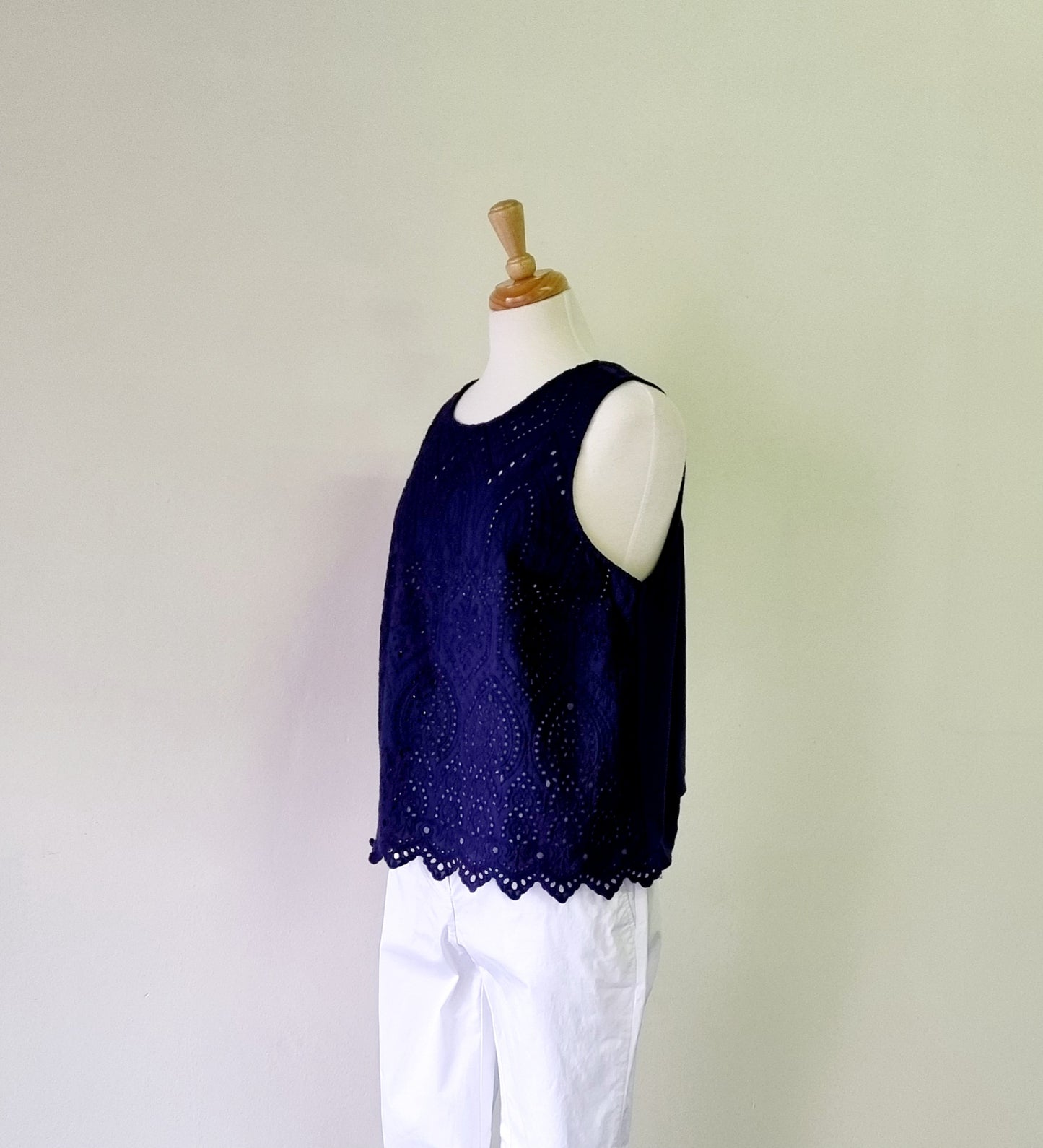 Woolworths - Blue sleeveless front enlaced blouse