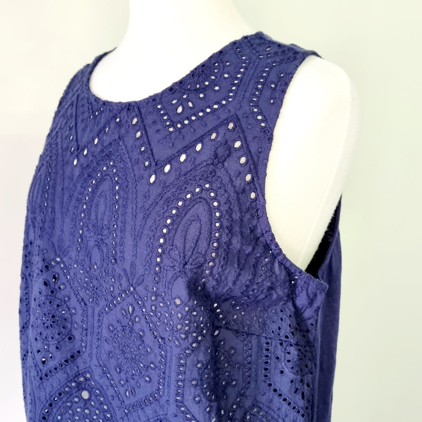 Woolworths - Blue sleeveless front enlaced blouse