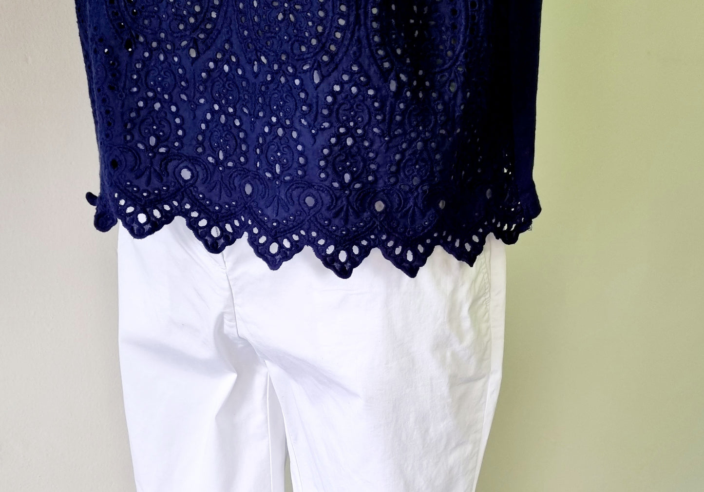 Woolworths - Blue sleeveless front enlaced blouse