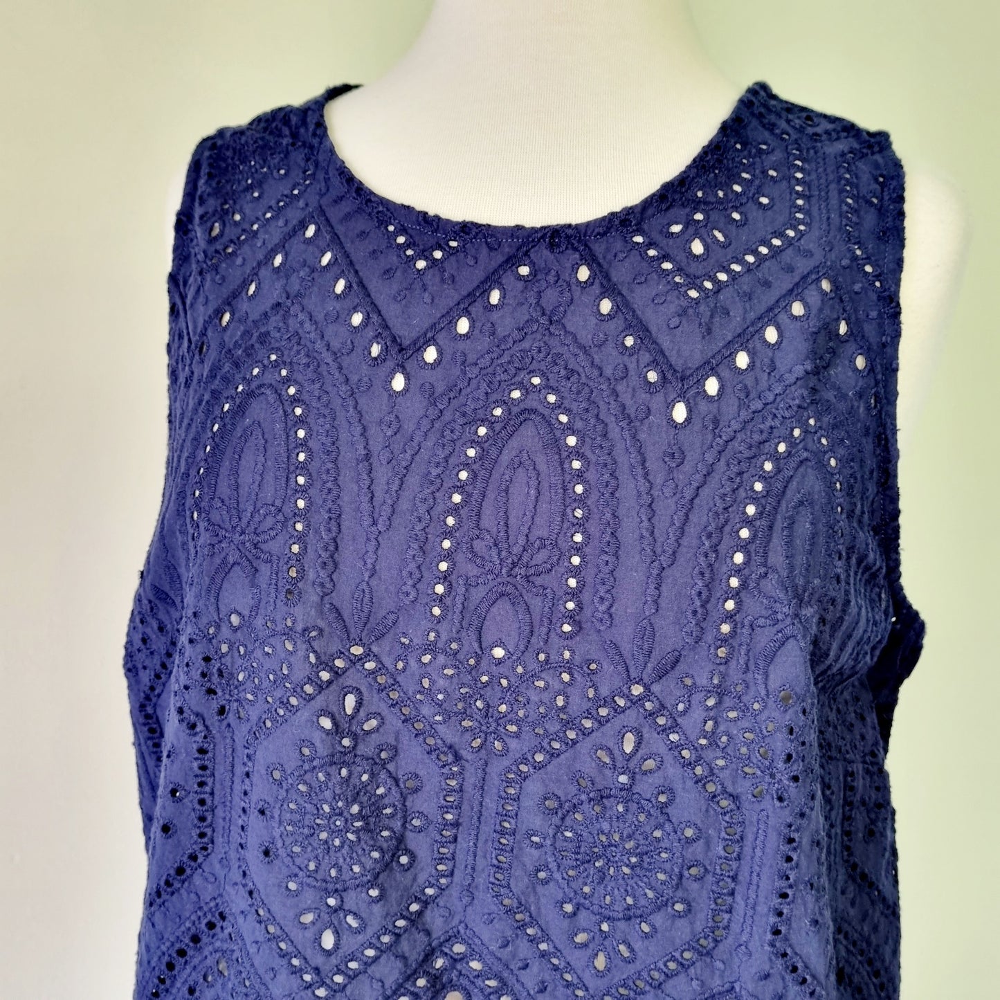 Woolworths - Blue sleeveless front enlaced blouse