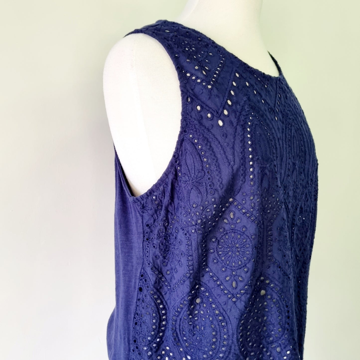Woolworths - Blue sleeveless front enlaced blouse