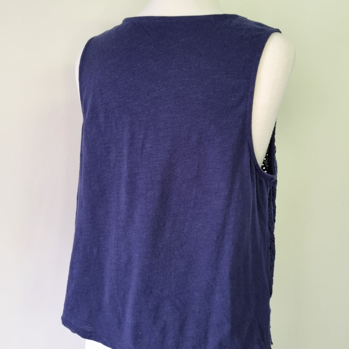 Woolworths - Blue sleeveless front enlaced blouse