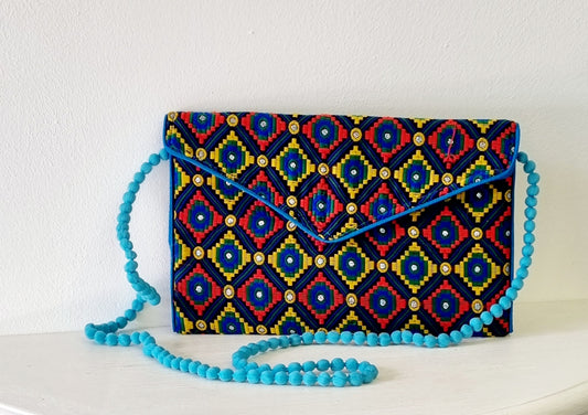 No Tag/Brand - Turquoise, green & yellow sling bag